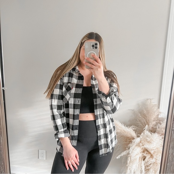 Levi’s black plaid button down shirt - Picture 1 of 6